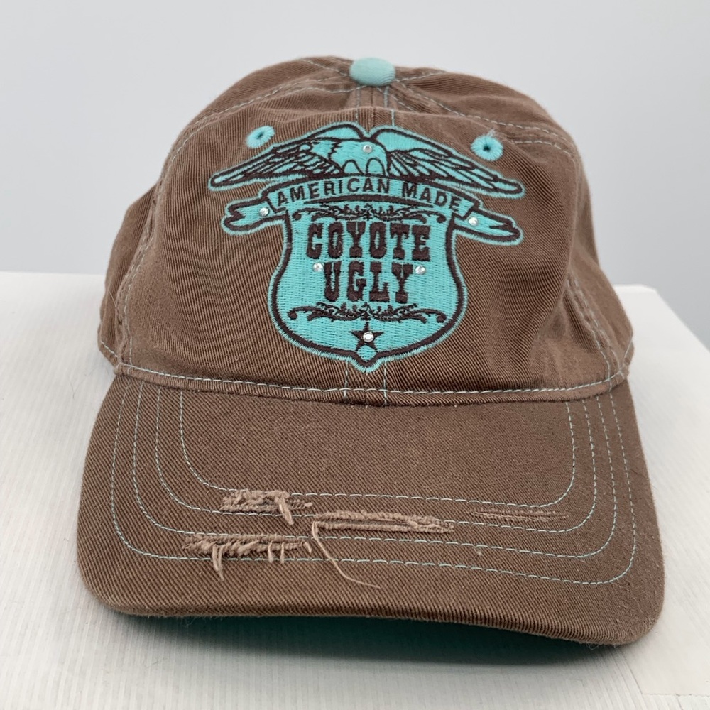 🌹New Listing🌹EUC Coyote Ugly Brown Cap with Blue Logo